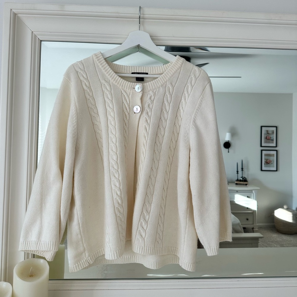 SML Sport Ivory Cable Knit Sweater